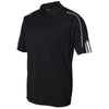 adidas Golf Men's Black/White Climalite 3-Stripes Cuff Sport Shirt