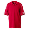 adidas Golf Men's ClimaLite Red S/S 3-Stripe Cuff Polo