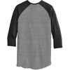Alternative Apparel Men's Grey/Black Eco-Jersey 3/4-Sleeve Raglan Henley