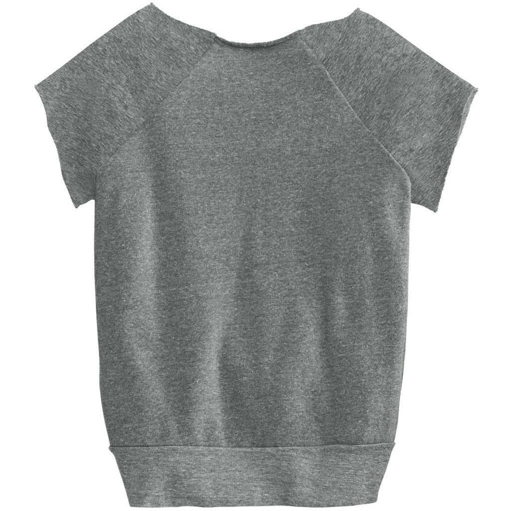 Alternative Apparel Women's Eco Grey Rehearsal Short Sleeve Pullover Sweatshirt