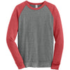 Alternative Apparel Men's Eco Grey/Eco True Red Champ Colorblock Eco-Fleece Sweatshirt