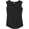 Alternative Apparel Women's Black Cap Sleeve Satin Jersey Crew T-Shirt