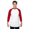 Augusta Sportswear Men's White/Red 3/4-Sleeve Baseball Jersey