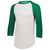 Augusta Sportswear Men's White/Kelly 3/4-Sleeve Baseball Jersey