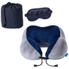 AeroLOFT Navy/Grey Business First Travel Pillow with Sleep Mask