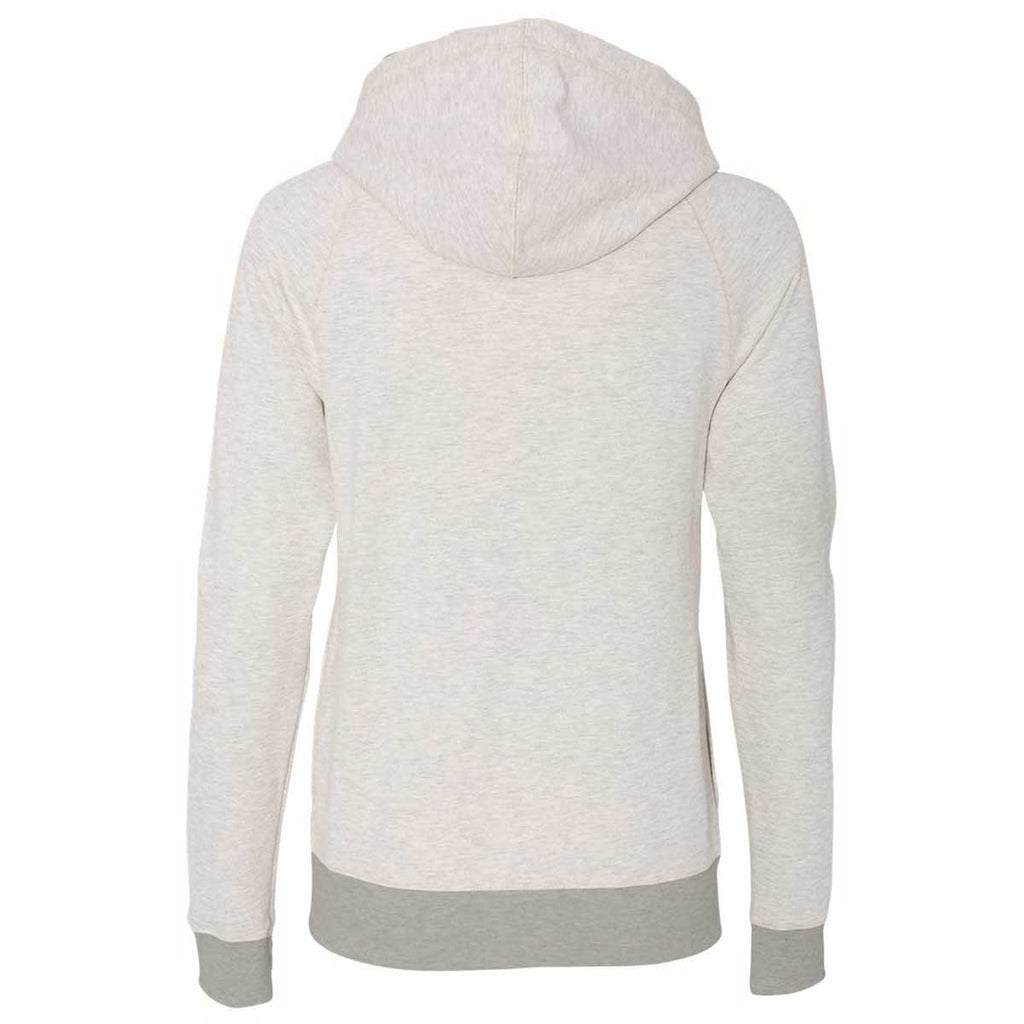 Champion Women's Oatmeal Heather/Oxford Grey Originals French Terry Hooded Full-Zip