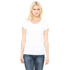 Bella + Canvas Women's White Stretch Rib Short-Sleeve Scoop Neck T-Shirt