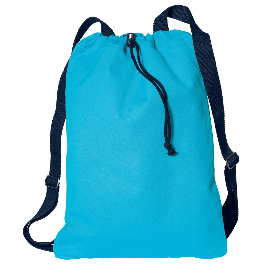 Port Authority Turquoise/Navy Canvas Cinch Pack