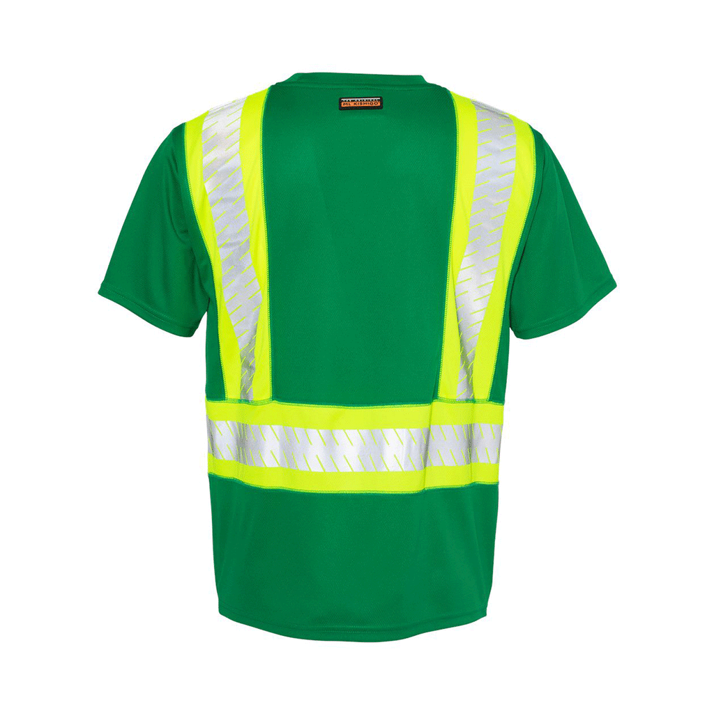 ML Kishigo Men's Green/Lime Enhanced Visibility Pocket T-Shirt