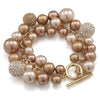 Carolee The Aubrey Crystal and Gold Pearl Charm Bracelet