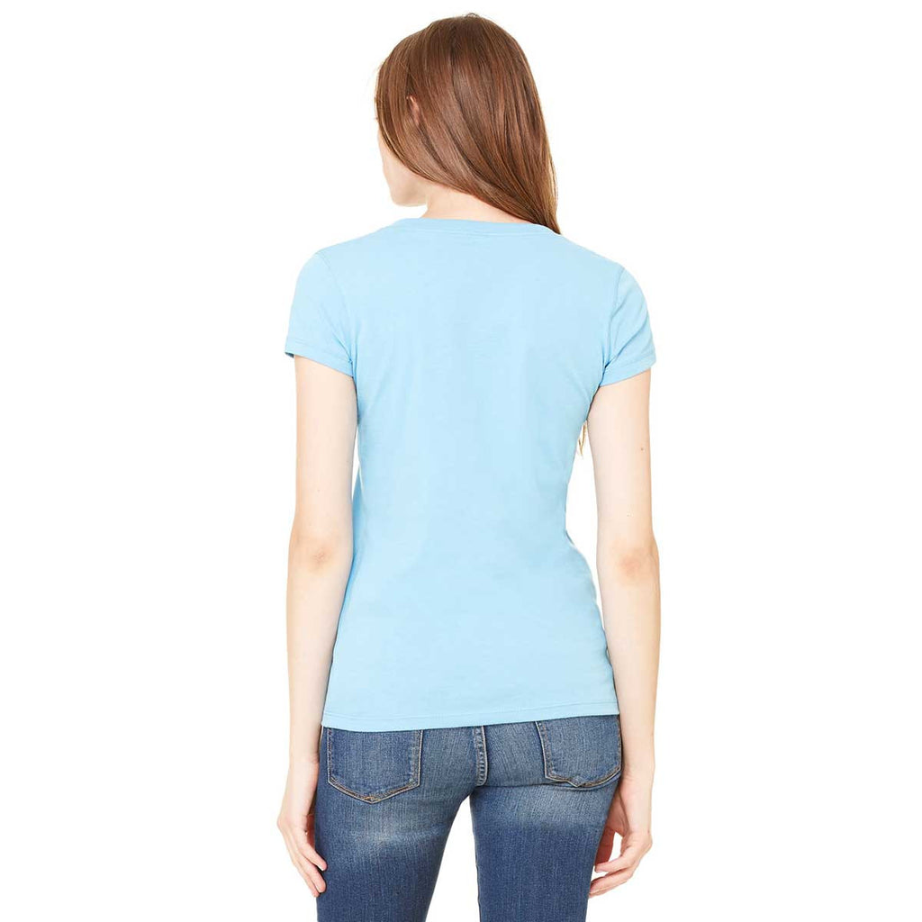 Bella + Canvas Women's Baby Blue Jersey Short-Sleeve V-Neck T-Shirt