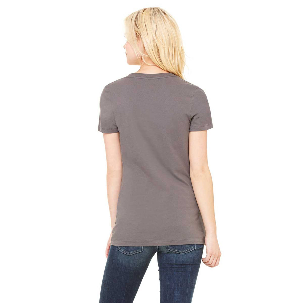 Bella + Canvas Women's Asphalt Jersey Short-Sleeve Deep V-Neck T-Shirt