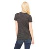 Bella + Canvas Women's Black Marble Jersey Short-Sleeve Deep V-Neck T-Shirt