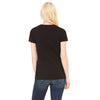 Bella + Canvas Women's Black Jersey Short-Sleeve Deep V-Neck T-Shirt