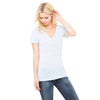 Bella + Canvas Women's Blue Marble Jersey Short-Sleeve Deep V-Neck T-Shirt