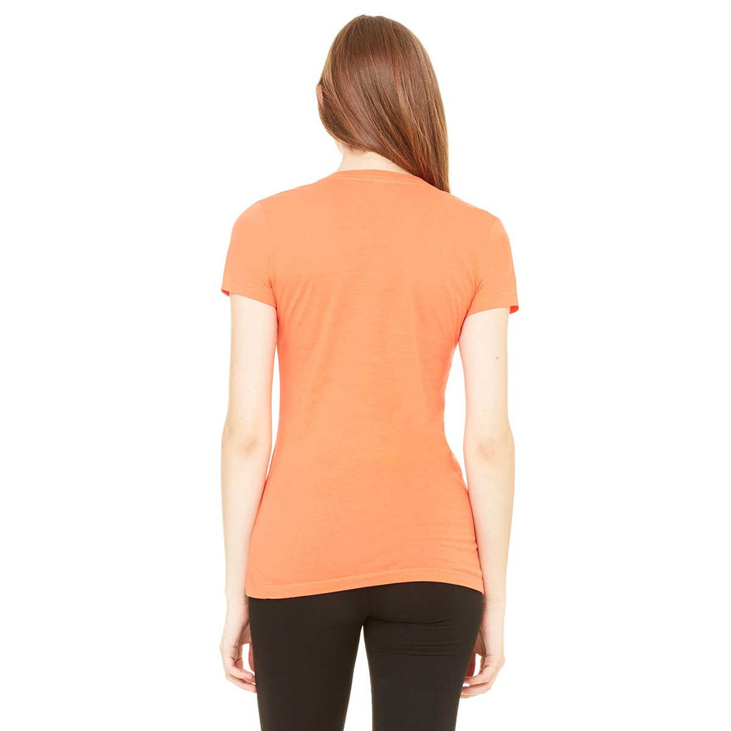 Bella + Canvas Women's Coral Jersey Short-Sleeve Deep V-Neck T-Shirt