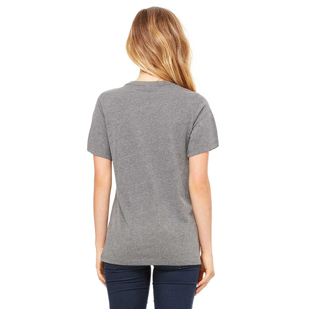 Bella + Canvas Women's Grey Triblend Relaxed Jersey Short-Sleeve T-Shirt