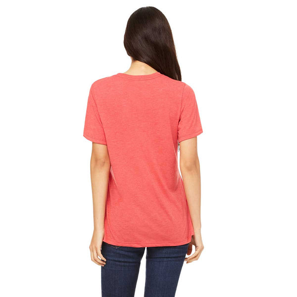 Bella + Canvas Women's Red Triblend Relaxed Jersey Short-Sleeve T-Shir