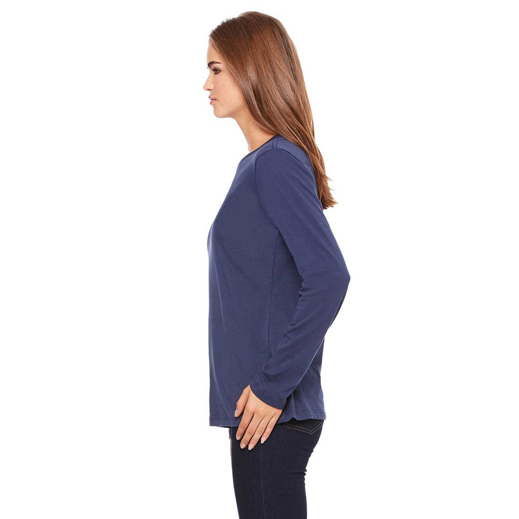 Bella + Canvas Women's Navy Jersey Long-Sleeve T-Shirt