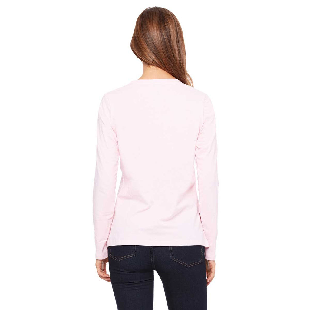 Bella + Canvas Women's Pink Jersey Long-Sleeve T-Shirt