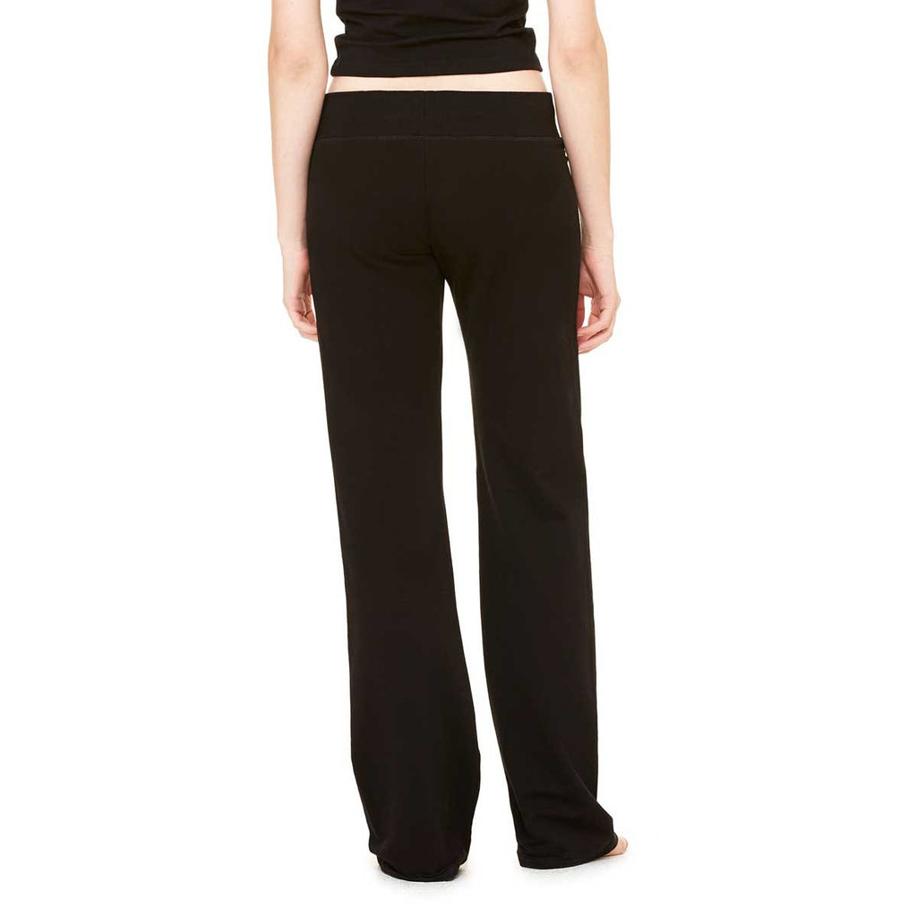 Bella + Canvas Women's Black Stretch French Terry Lounge Pant