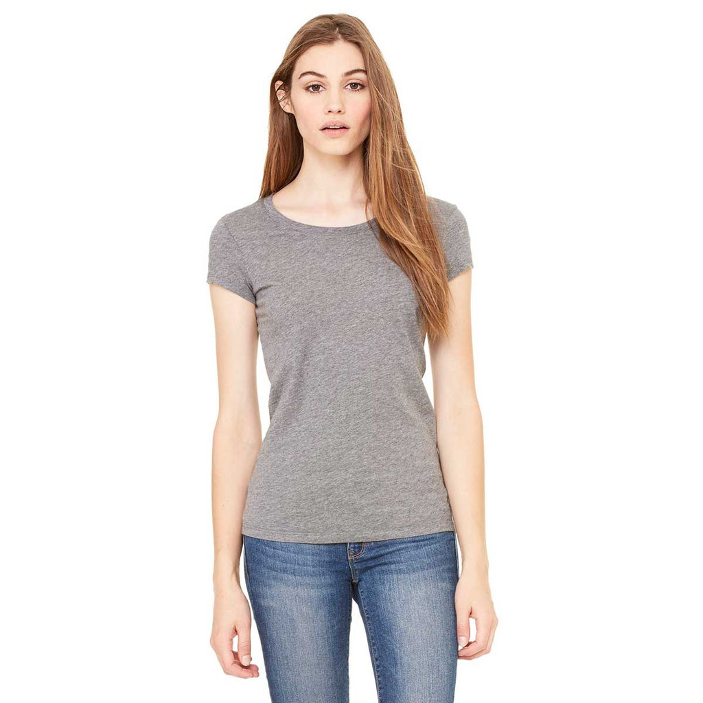 Bella + Canvas Women's Deep Heather Sheer Jersey Short-Sleeve T-Shirt