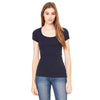 Bella + Canvas Women's Midnight Sheer Mini Rib Short-Sleeve Scoop Neck T-Shirt