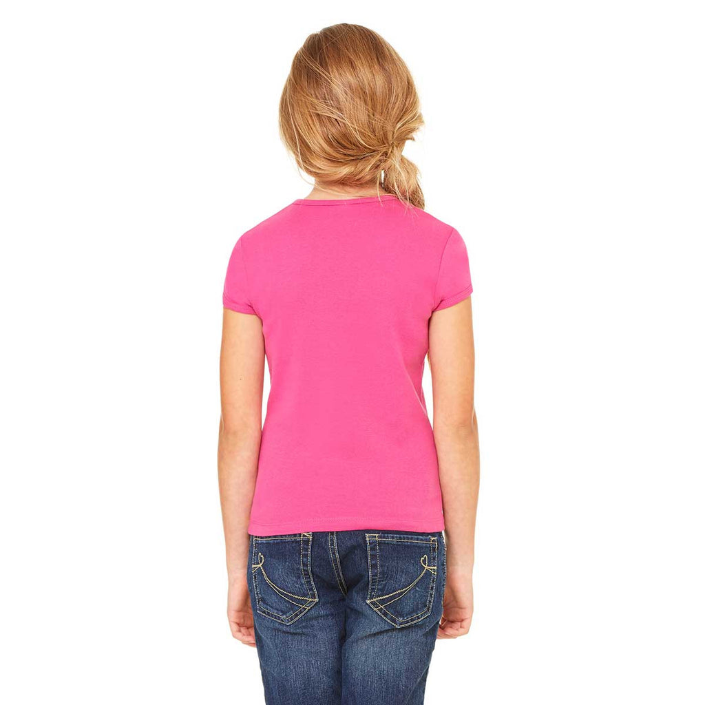 Bella + Canvas Girl's Berry Stretch Rib Short-Sleeve T-Shirt