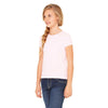 Bella + Canvas Girl's Pink Stretch Rib Short-Sleeve T-Shirt