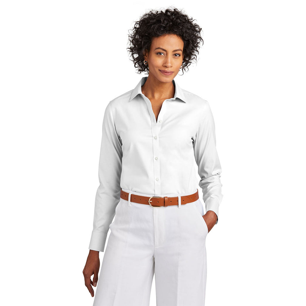 Brooks Brothers Women's White Wrinkle-Free Stretch Pinpoint Shirt