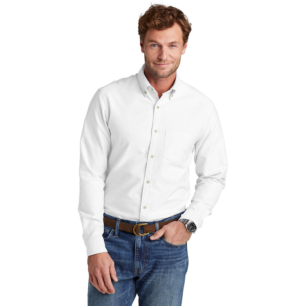 Brooks Brothers Men's White Casual Oxford Cloth Shirt
