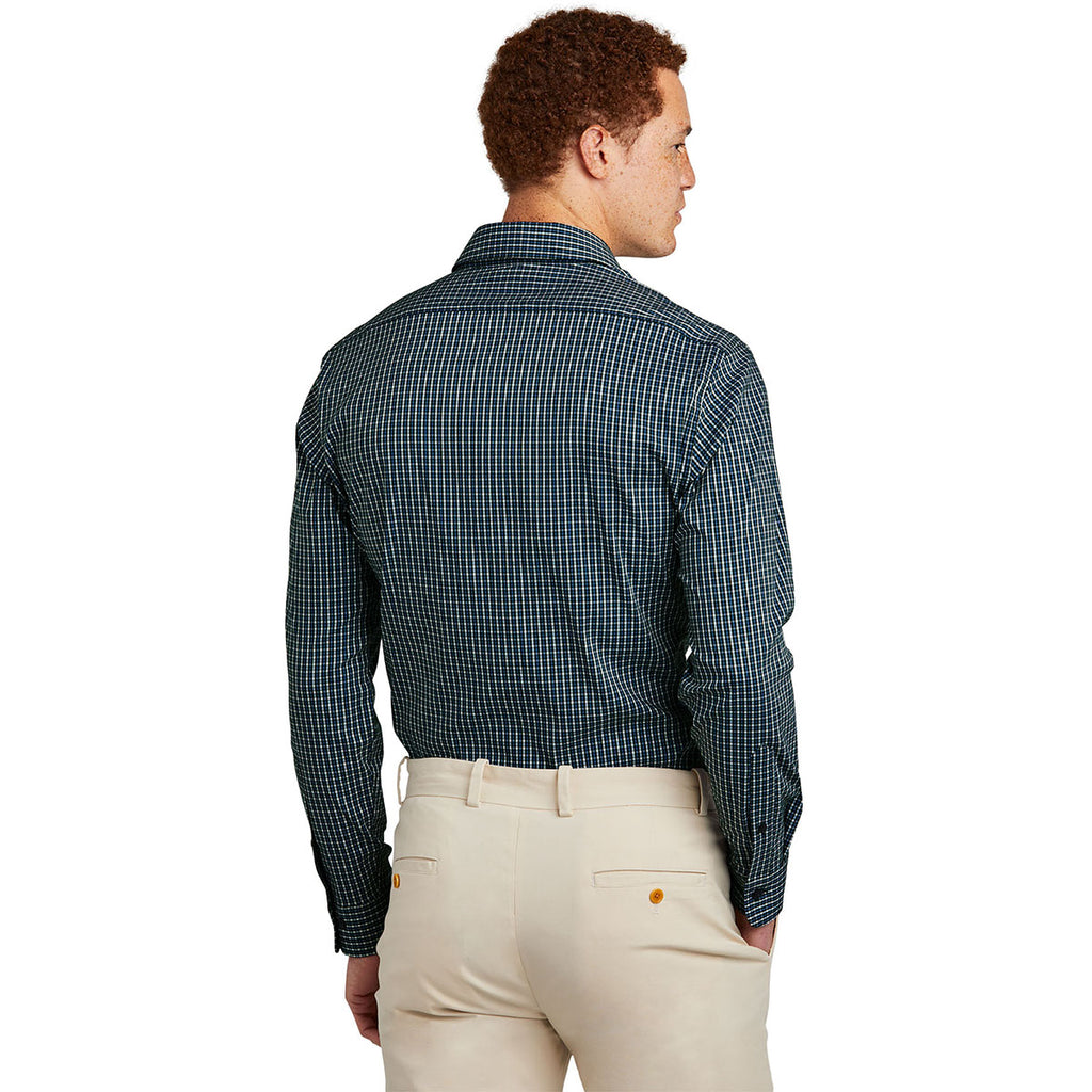 Brooks Brothers Men's Dark Pine Multi Check Tech Stretch Patterned Shirt