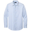 Brooks Brothers Men's White/Newport Blue Grid Check Tech Stretch Patterned Shirt