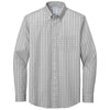 Brooks Brothers Men's Shadow Grey Wrinkle Free Stretch Patterned Shirt