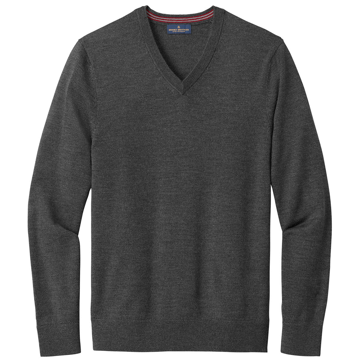 Brooks Brothers Men's Windsor Grey Heather Washable Merino V-Neck Swea