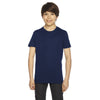 American Apparel Youth Navy Poly-Cotton Short-Sleeve Crewneck
