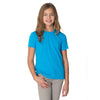 American Apparel Youth Neon Heather Blue Poly-Cotton Short-Sleeve Crewneck