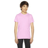 American Apparel Youth Pink Poly-Cotton Short-Sleeve Crewneck