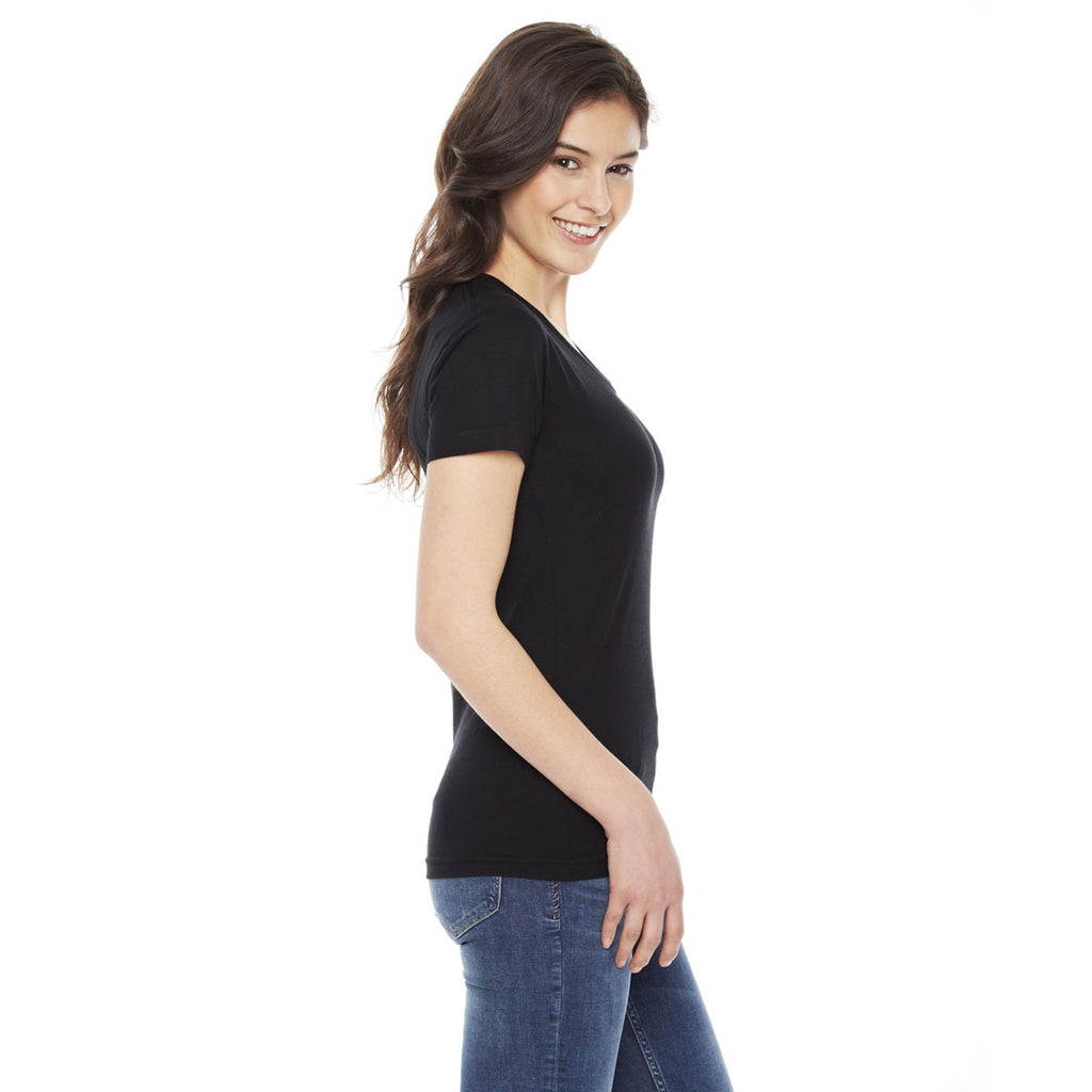 American Apparel Women's Black Poly-Cotton Short Sleeve Crewneck T-Shirt