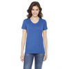 American Apparel Women's Heather Lake Blue Poly-Cotton Short Sleeve Crewneck T-Shirt