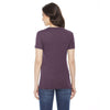 American Apparel Women's Heather Plum Poly-Cotton Short Sleeve Crewneck T-Shirt