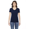 American Apparel Women's Navy Poly-Cotton Short Sleeve Crewneck T-Shirt
