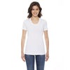American Apparel Women's White Poly-Cotton Short Sleeve Crewneck T-Shirt