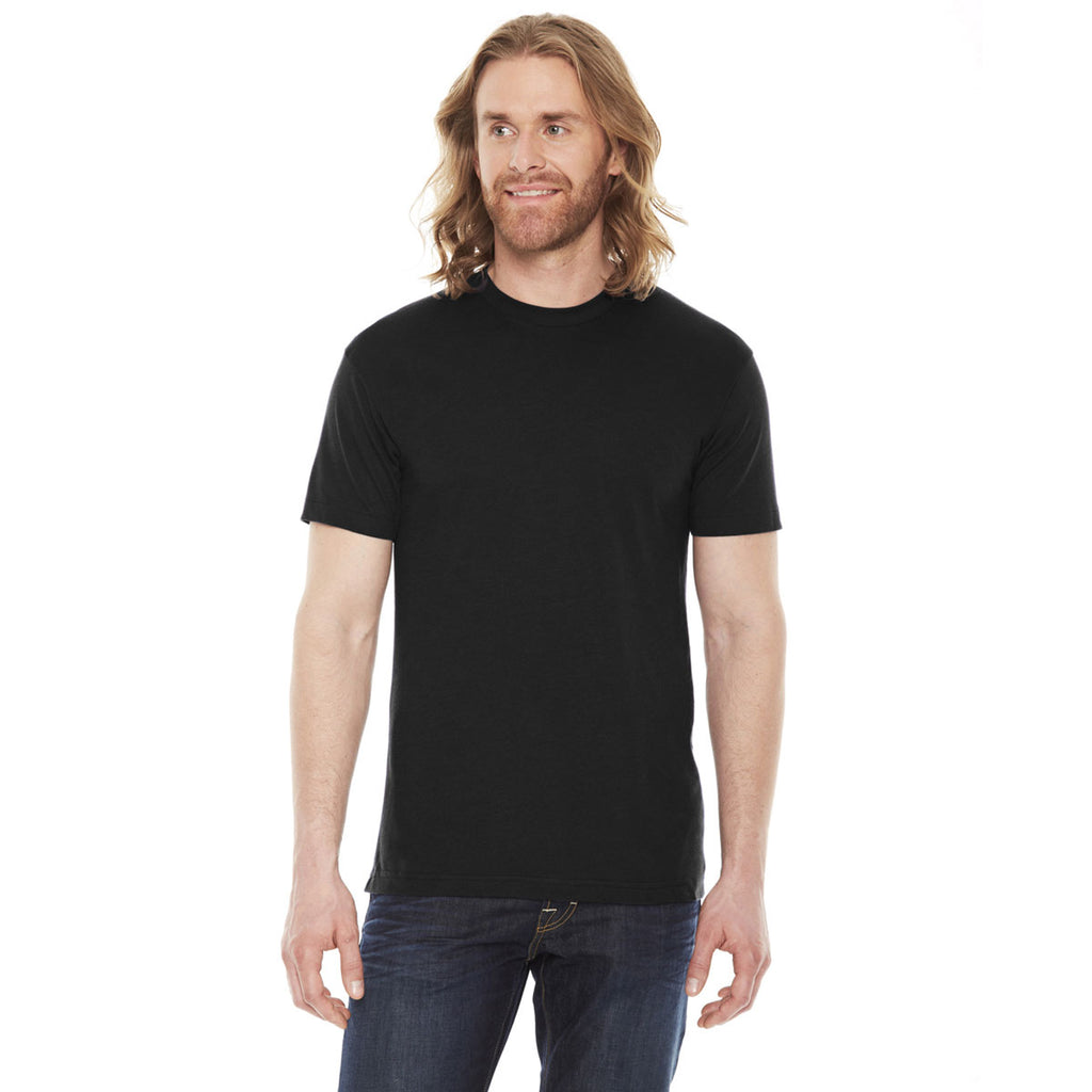 American Apparel Unisex Black Poly-Cotton Short Sleeve Crewneck T-Shir