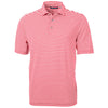 Cutter & Buck Men's Red Virtue Eco Pique Stripped Recycled Tall Polo
