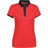 Stormtech Women's Scarlet/Black Rhodes Button Collar Polo