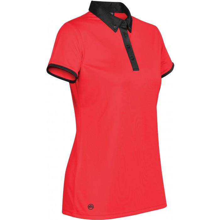 Stormtech Women's Scarlet/Black Rhodes Button Collar Polo