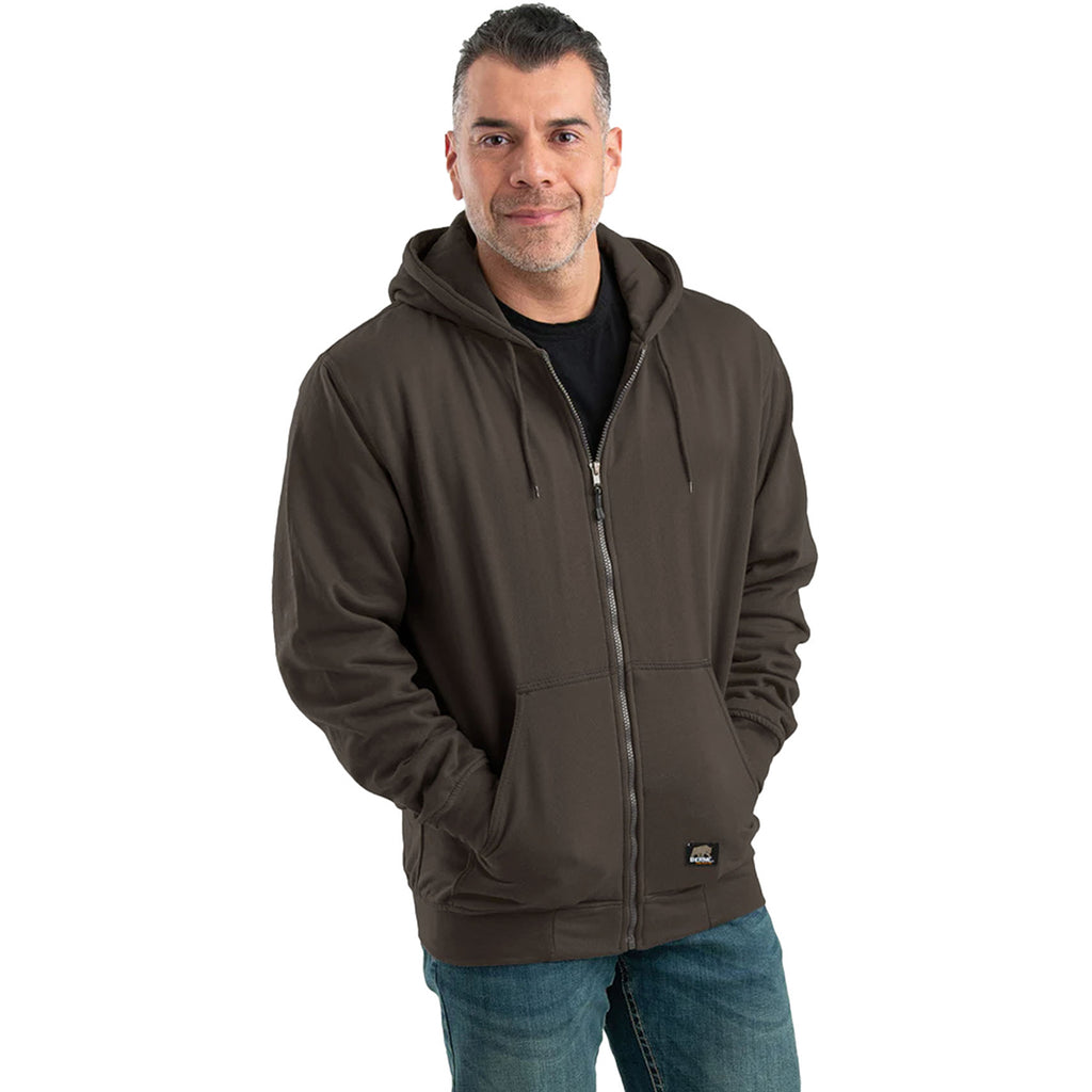 Berne Men's Charcoal Heritage Thermal-Lined Full Zip Hooded Sweatshirt