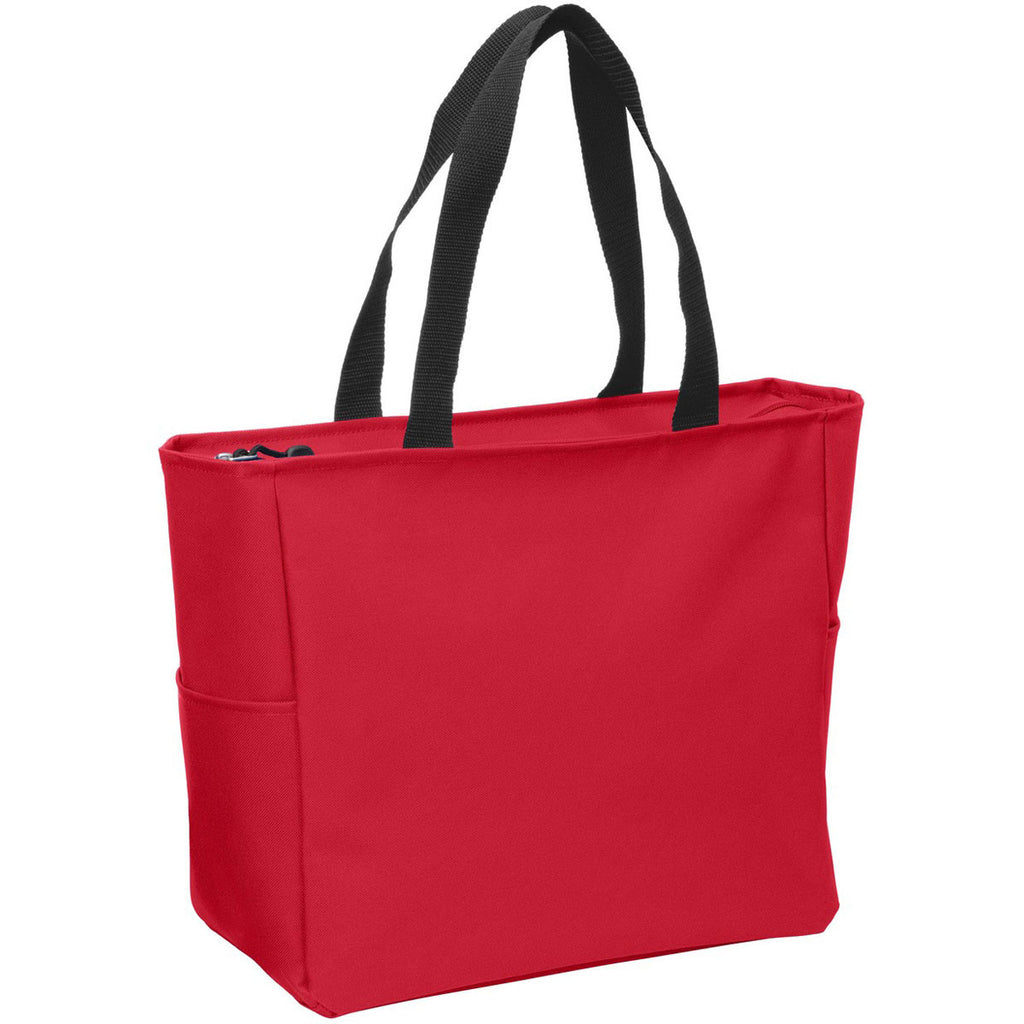 Port Authority Chili Red Essential Zip Tote