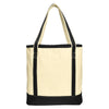 Port Authority Natural/Black Large Cotton Canvas Tote